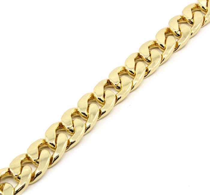 L & L Nation Mens Gold Plated Cuban Chain & Bracelet 